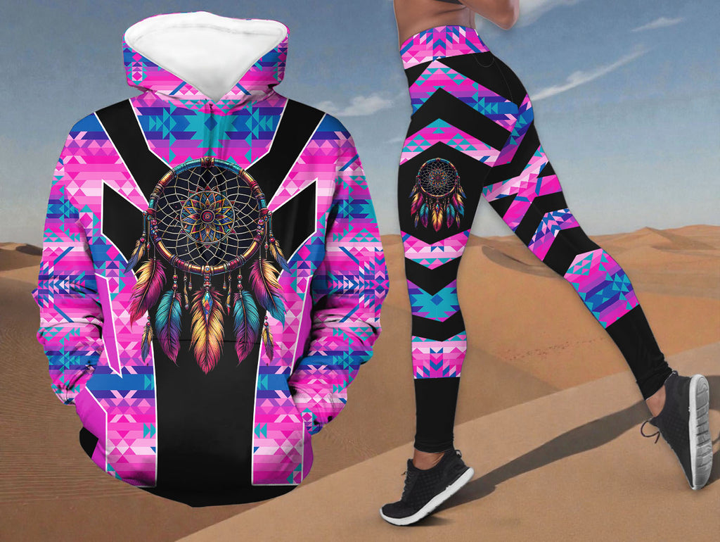 HDL251216M02 Dreamcatcher Native American Hoodie Leggings Set