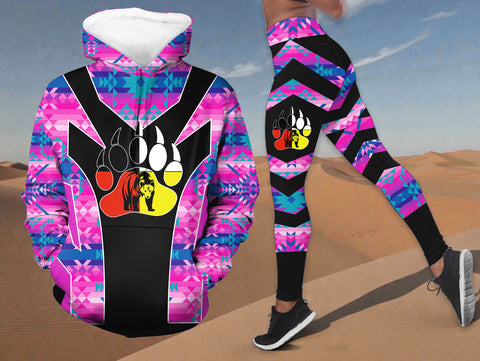HDL251216M03 Mama Bear Native American Hoodie Leggings Set