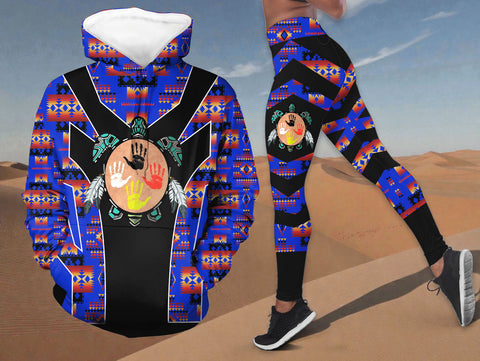 HDL251216M04 Turtle Native American Hoodie Leggings Set