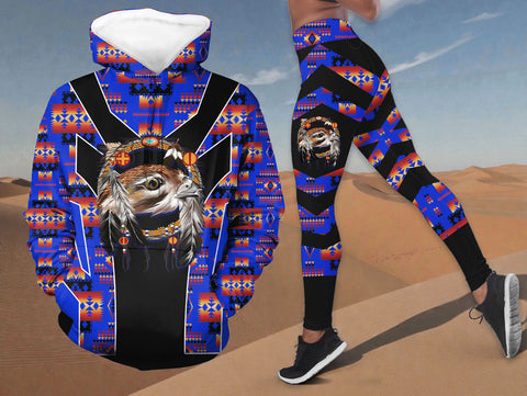 HDL251216M05 Eagle Native American Hoodie Leggings Set