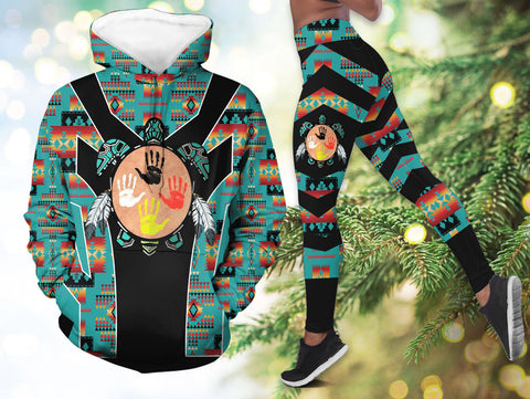 HDL251216M06 Turtle Native American Hoodie Leggings Set
