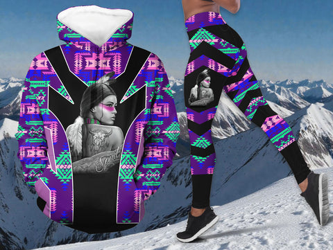 HDL251216M08 Woman Spirit Native American Hoodie Leggings Set