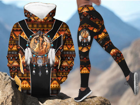 HDL251216M19 Dreamcatcher Native American Hoodie Leggings Set