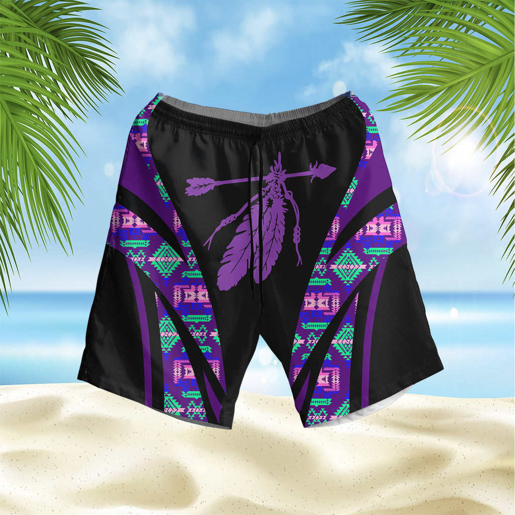 HSM005 Feather Native American Hawaiian Shorts