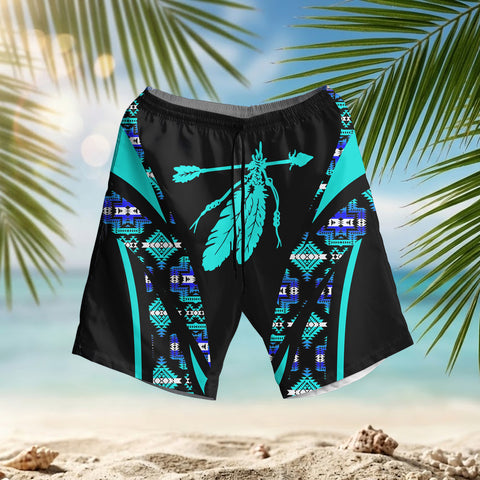 HSM008 Feather Native American Hawaiian Shorts