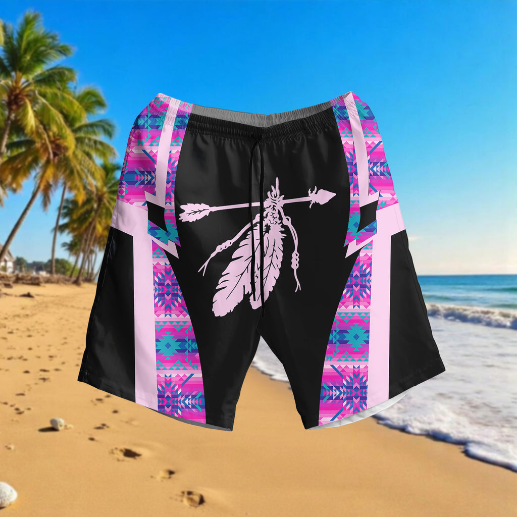 HSM021 Feather Native American Hawaiian Shorts