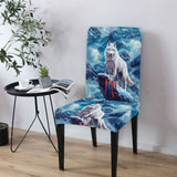 HW250409 Wolf Native American 5pcs Dining Table Set - Tablecloth