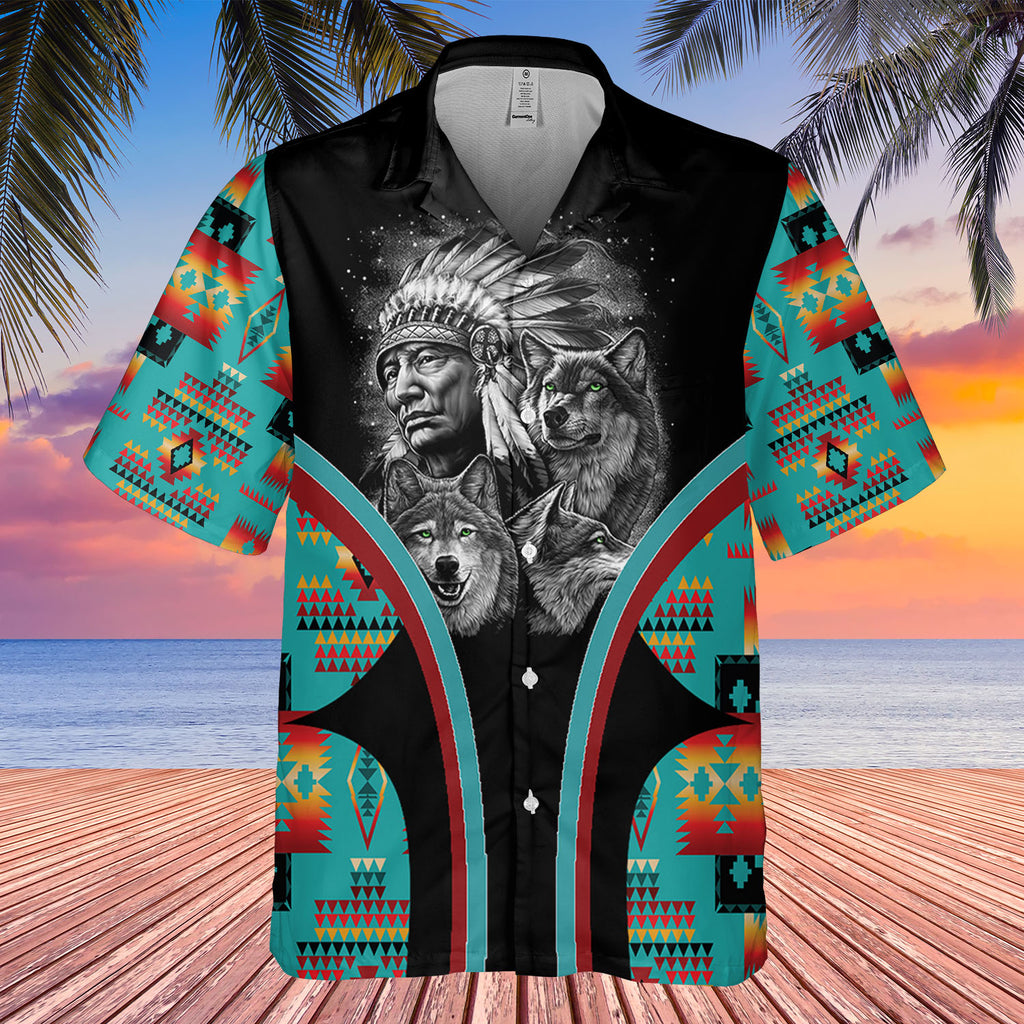 HW250429M09 Chief Native American Hawaiian Shirt 3D