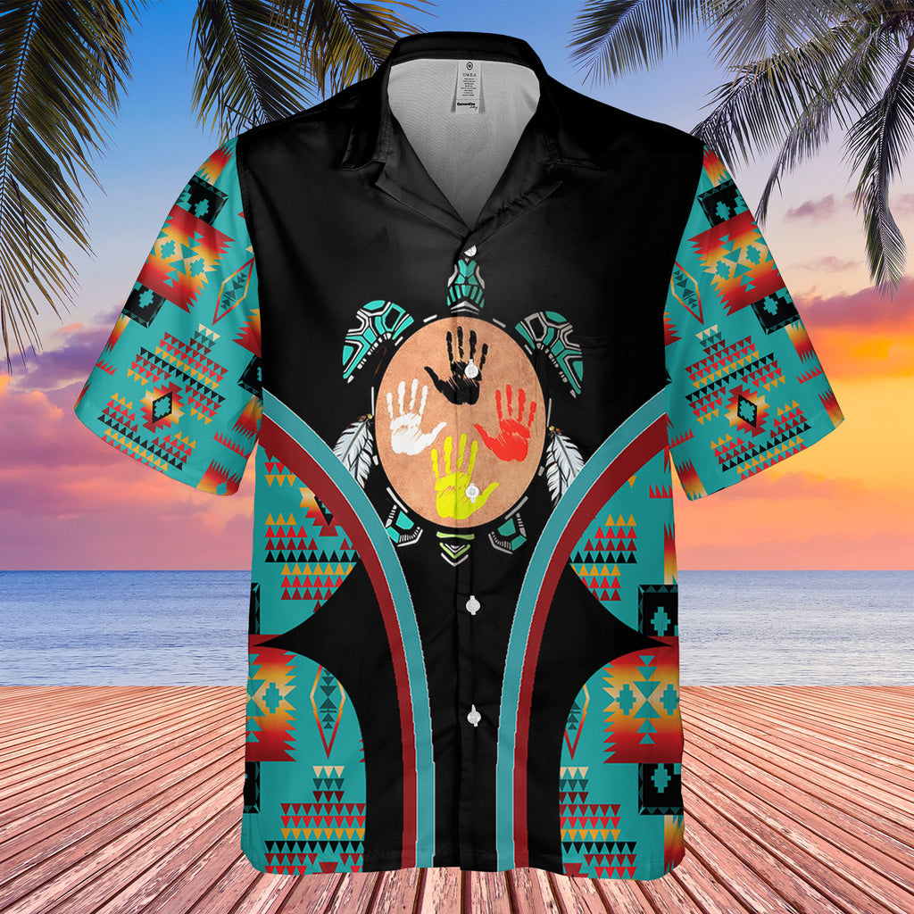 HW250429M11 Turtle Native American Hawaiian Shirt 3D