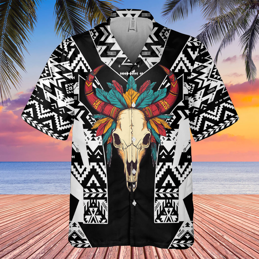 HW250429M14 Bison Native American Hawaiian Shirt 3D