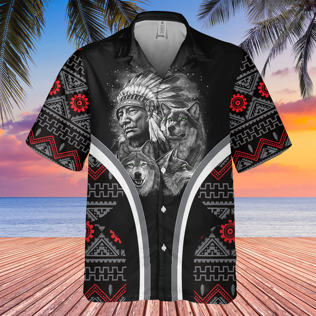 HW250429M16 Chief Native American Hawaiian Shirt 3D