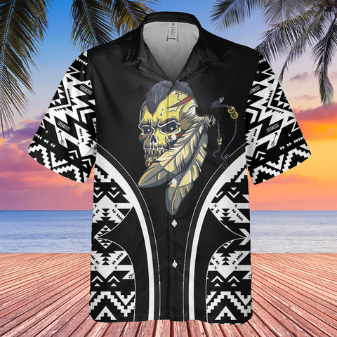HW250429M20 Skull Feather Native American Hawaiian Shirt 3D