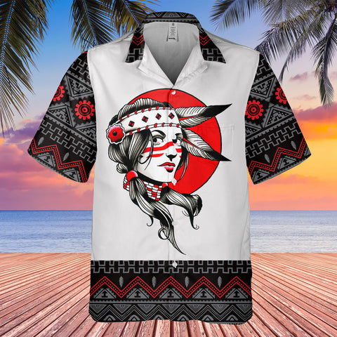 HW250711M12 Native American Hawaiian Shirt 3D