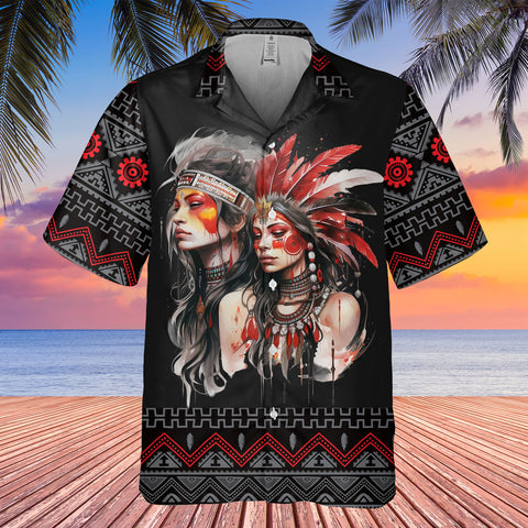 HW250711M19 Native American Hawaiian Shirt 3D