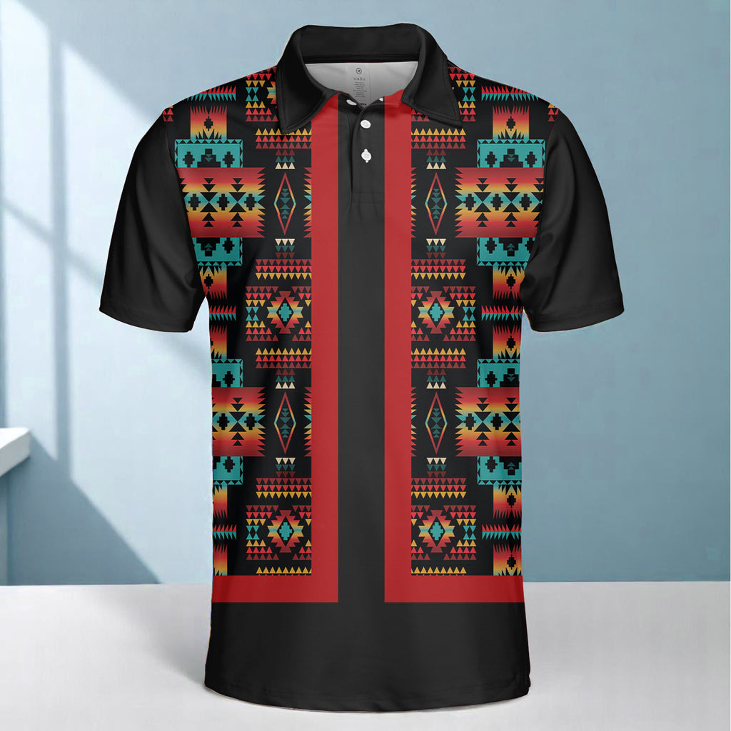 HW250714M04 Native American Polo T-Shirt 3D