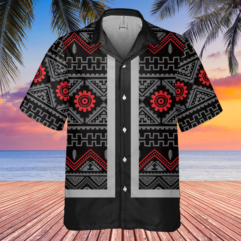 HW250714M10 Native American Hawaiian Shirt 3D