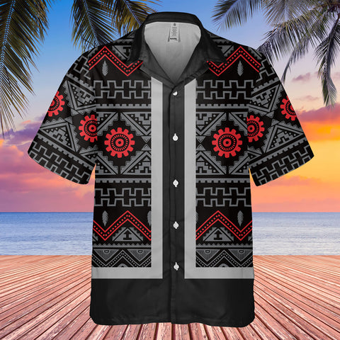 HW250714M10 Native American Hawaiian Shirt 3D