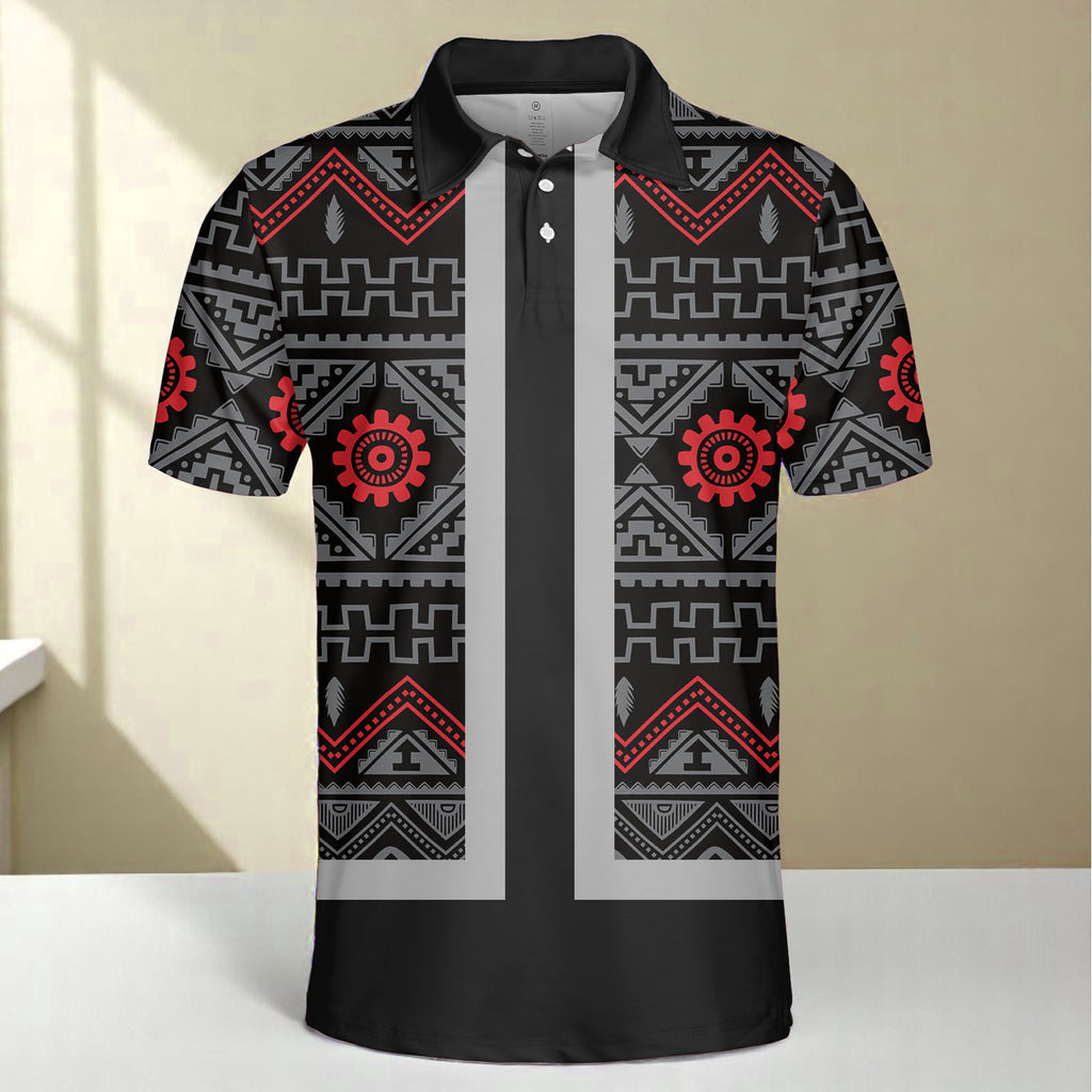HW250714M10 Native American Polo T-Shirt 3D