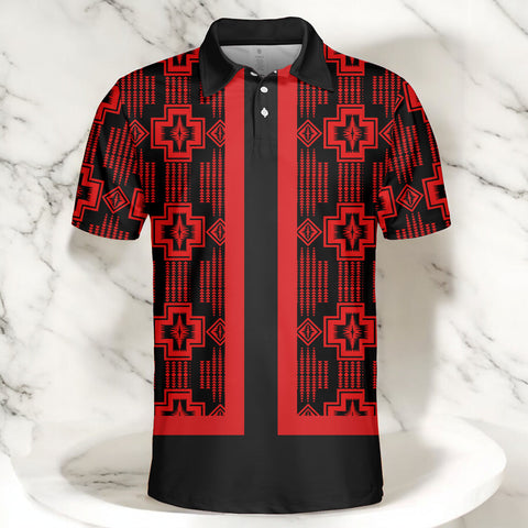 HW250714M14 Native American Polo T-Shirt 3D