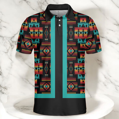 HW250714M17 Native American Polo T-Shirt 3D