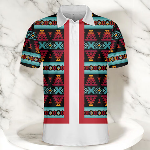 HW250714M18 Native American Polo T-Shirt 3D