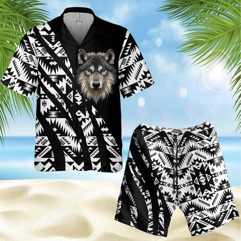 HWSH250121M016 Wolf Native American Combo Save Hawaiian 3D