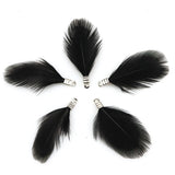 Natural Feather Tassel Charms – 12 Pcs Set for Earrings, Necklaces & Crafts