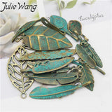 Antique Bronze Alloy Feather & Leaf Pendants (14Pcs) - DIY Jewelry & Native Craft Findings