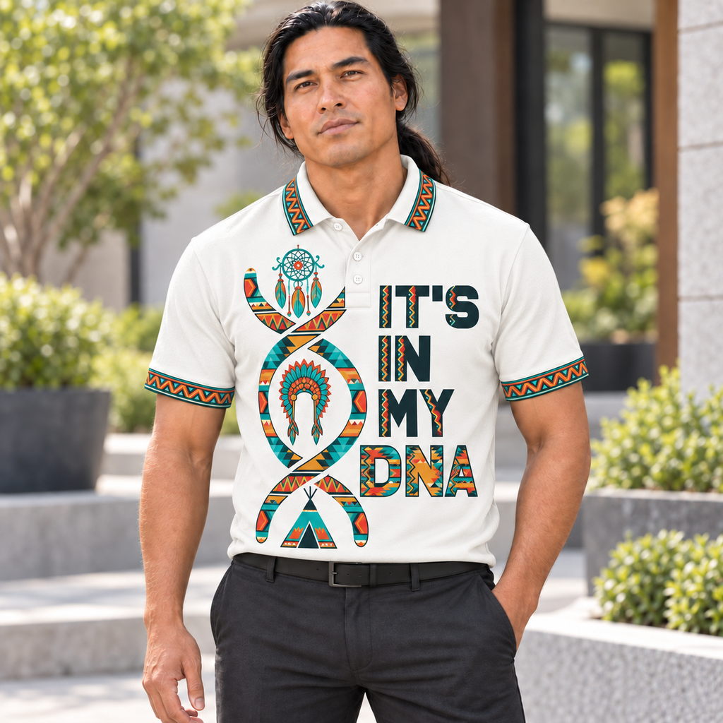 Heritage DNA Art Native American-Inspired Polo T-Shirt 3D PLm018