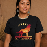 Howling Wolf Native American-Inspired 2D T-Shirt TSm077