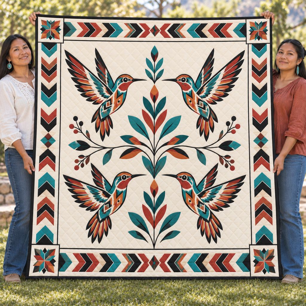 Humming Bird Native American-Inspired Quilt Qm003