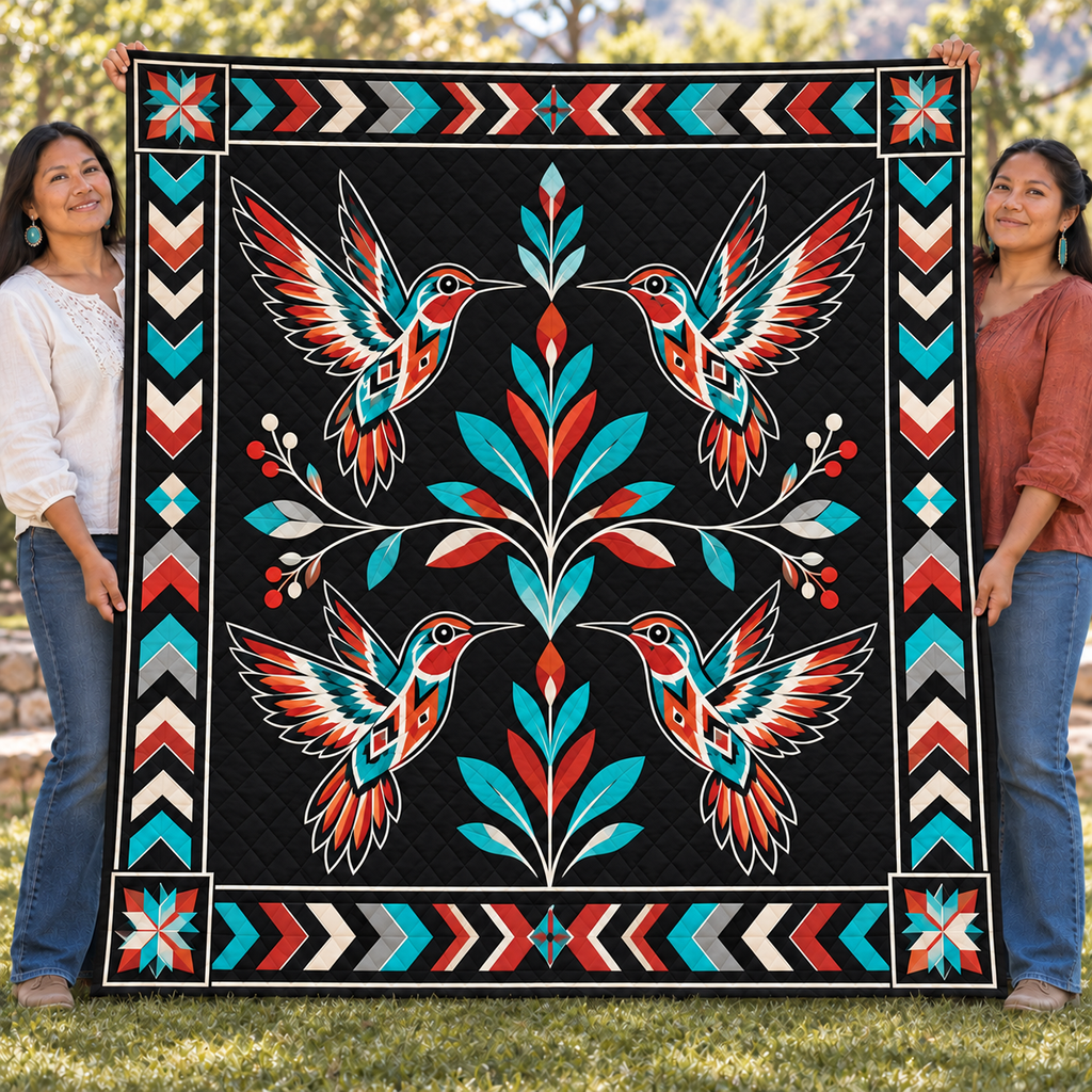 Humming Bird Native American-Inspired Quilt Qm004