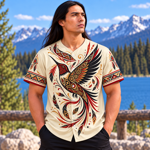 Hummingbird Feather Native American-Inspired Baseball Jersey BSm012