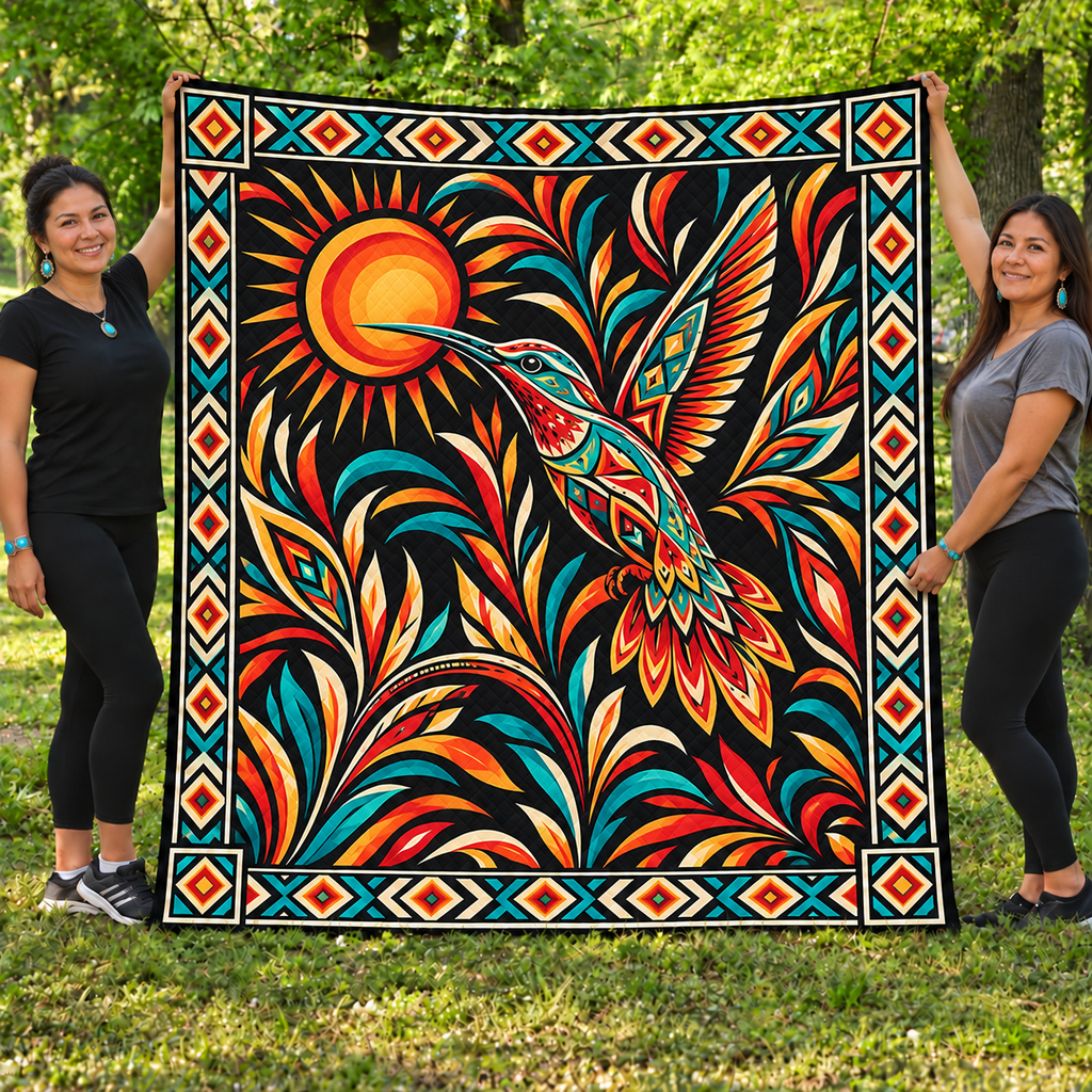 Hummingbird Sun Native American-Inspired Quilt Qm007