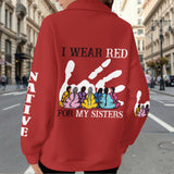 I Wear Red For My Sisters 2 Native American Women Half-Zip Sweatshirt With Fleece