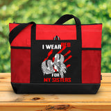 I Wear Red For My Sisters Native American Tote Bag With Mesh Pockets