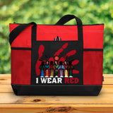 I Wear Red For My Sisters Tote Bag With Mesh Pockets