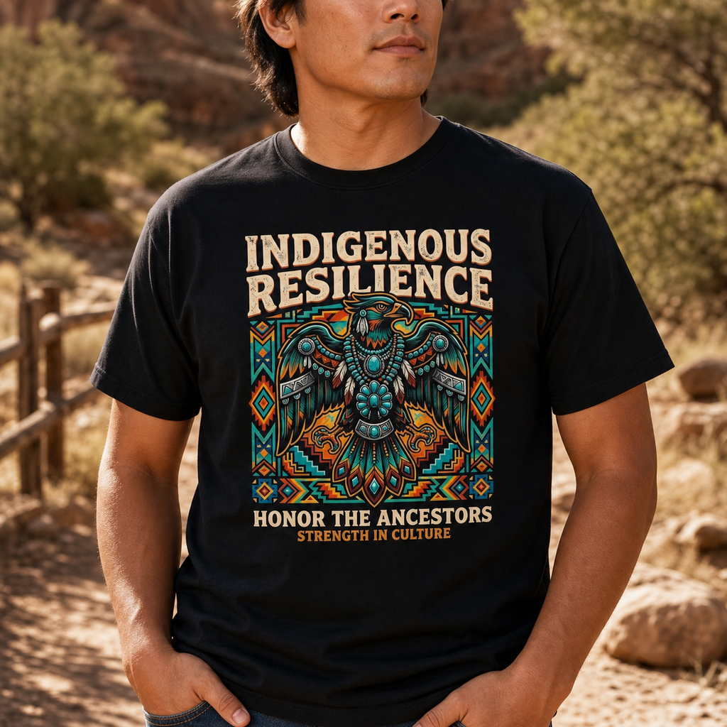 Indigenous Resilience Thunderbird Native American-Inspired 2D T-Shirt TSm021