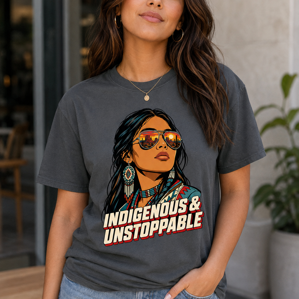 Indigenous Woman Pop Art Native American-Inspired 2D T-Shirt TSm058 v