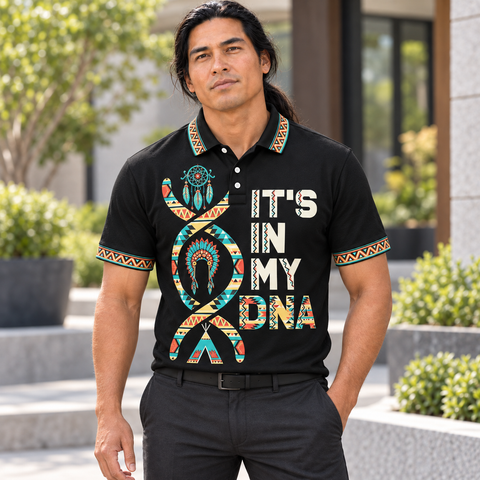 It's In My DNA Heritage Art Native American-Inspired Polo T-Shirt 3D PLm016