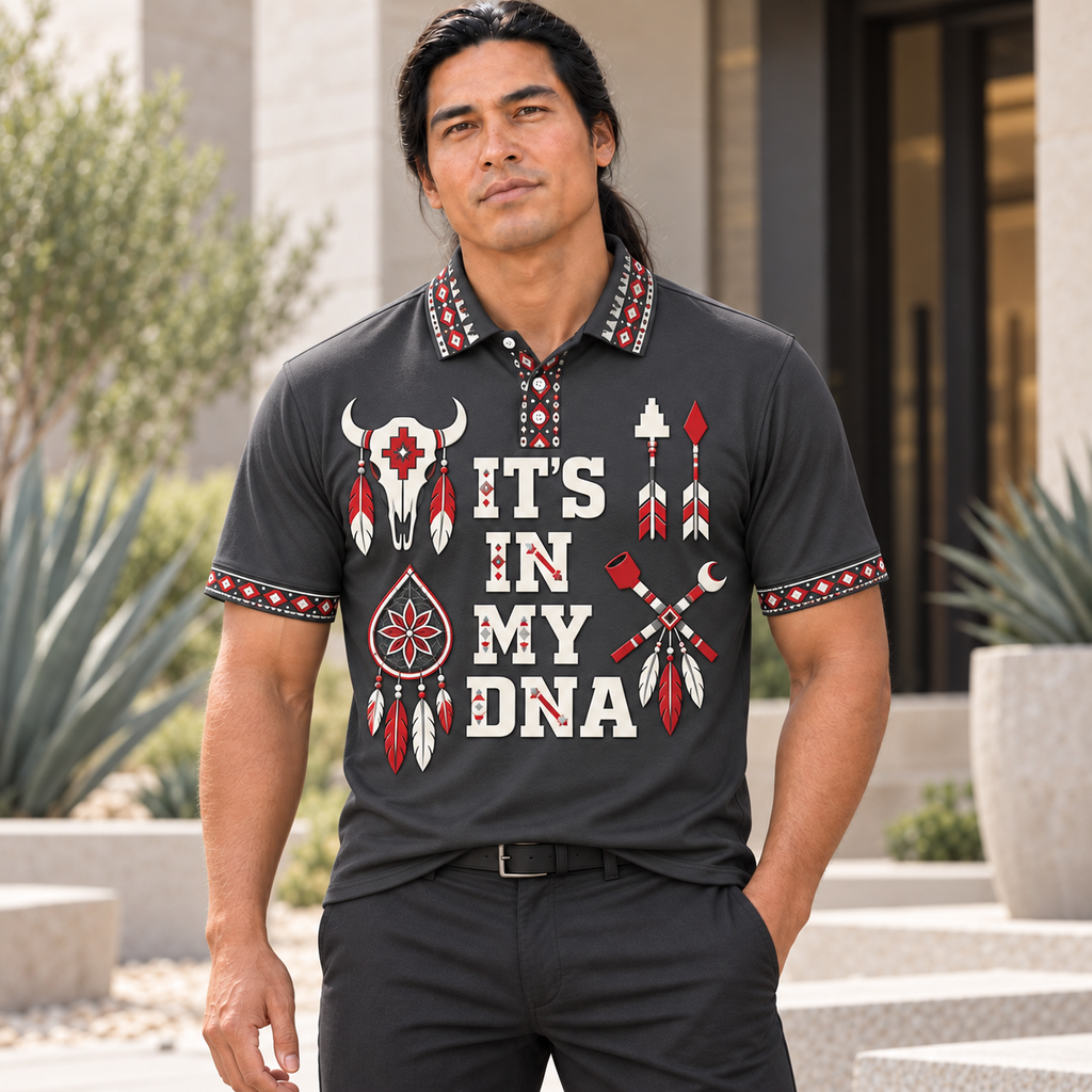 It’s In My DNA Native American-Inspired Polo T-Shirt 3D PLm025