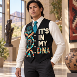 It’s In My DNA Native American-Inspired Suit Vest Jacket Print One Side Front VJm006