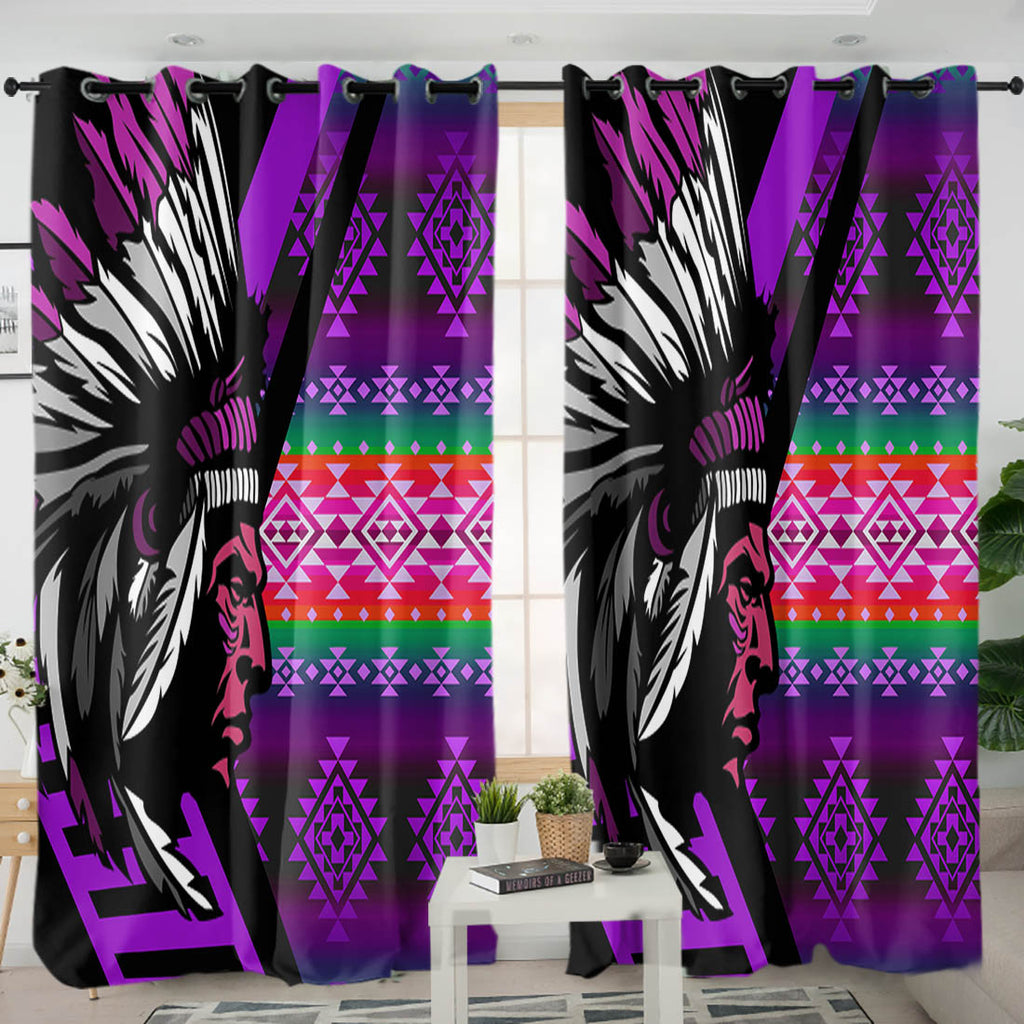 LB00159 Chief Native American Living Room Curtain