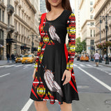 LSD260326M02 Native American Round Neck Long Sleeve Dress