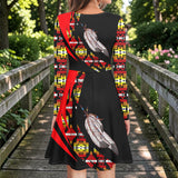 LSD260326M02 Native American Round Neck Long Sleeve Dress