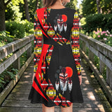 LSD260326M02v2 Mama Every Child Native American Round Neck Long Sleeve Dress