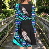 LSD260326M04 Native American Round Neck Long Sleeve Dress