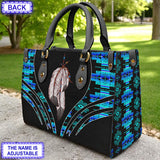 LT250514M02 Feather Custom Name Native American Leather Bag