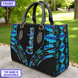 LT250514M02 Feather Custom Name Native American Leather Bag