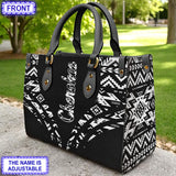 LT250514M03 Feather Custom Name Native American Leather Bag